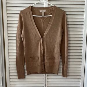 Banana Republic Tan Cardigan Sweater with V-Neck
